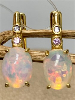 *Серьги Опал Эфиопия арт. 02-2737/00ОБ-08-629 вес 2,35 г - фото 276820