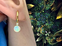 *Серьги Конго Опал Эфиопия арт. 02-2738/00ОБ-08-123 вес 3,33 г - фото 276864