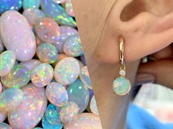 *Серьги Конго Опал Эфиопия арт. 02-2738/00ОБ-06-289 вес 3,32 г - фото 276874