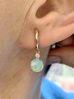 *Серьги Конго Опал Эфиопия арт. 02-2738/00ОБ-06-289 вес 3,32 г - фото 276875