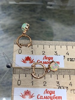 *Серьги Конго Опал Эфиопия арт. 02-2738/00ОБ-06-289 вес 3,32 г - фото 276876