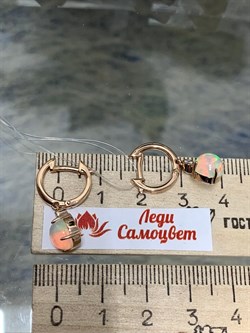 *Серьги Конго Опал Эфиопия арт. 02-2738/00ОБ-06-289 вес 3,32 г - фото 276877