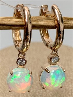 *Серьги Конго Опал Эфиопия арт. 02-2738/00ОБ-06-289 вес 3,32 г - фото 276878