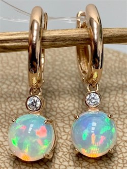 *Серьги Конго Опал Эфиопия арт. 02-2738/00ОБ-06-289 вес 3,32 г - фото 276880