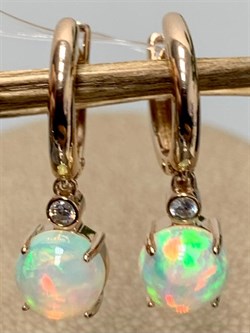 *Серьги Конго Опал Эфиопия арт. 02-2738/00ОБ-06-289 вес 3,32 г - фото 276881