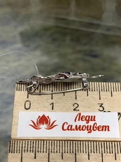 *Брошь Перо Аметист арт. 04-2298/00АМ-00-308 вес 2,76 г - фото 276891