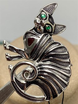 *Брошь Кошка Эмаль арт. 04-1591/0ЭМ3-00-402 вес 6,97 г - фото 277050