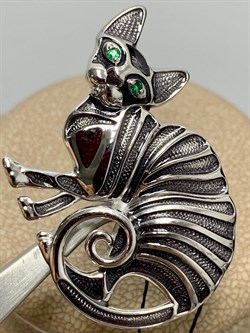 *Брошь Кошка Эмаль арт. 04-1591/0ЭМ3-00-402 вес 6,97 г - фото 277051