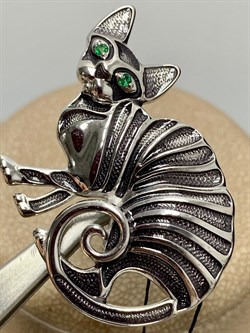 *Брошь Кошка Эмаль арт. 04-1591/0ЭМ3-00-402 вес 6,97 г - фото 277052