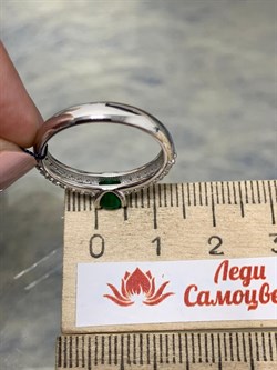 *Кольцо р.18 Зеленый Агат арт. 01-1664/00АГ-00-988 вес 2,74 г - фото 277228