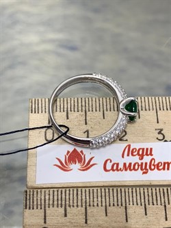 *Кольцо р.18 Зеленый Агат арт. 01-1664/00АГ-00-988 вес 2,74 г - фото 277230