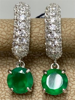 *Серьги Конго Зеленый Агат арт. 02-1664/00АГ-00-039 вес 3,62 г - фото 277236 *Серьги Конго Зеленый Агат арт. 02-1664/00АГ-00-039 вес 3,62 г - фото 277236