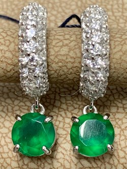 *Серьги Конго Зеленый Агат арт. 02-1664/00АГ-00-039 вес 3,62 г - фото 277237 *Серьги Конго Зеленый Агат арт. 02-1664/00АГ-00-039 вес 3,62 г - фото 277237