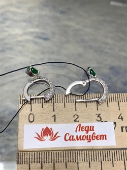 *Серьги Конго Зеленый Агат арт. 02-1664/00АГ-00-039 вес 3,62 г - фото 277239 *Серьги Конго Зеленый Агат арт. 02-1664/00АГ-00-039 вес 3,62 г - фото 277239