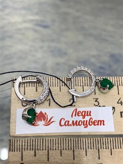 *Серьги Конго Зеленый Агат арт. 02-1664/00АГ-00-039 вес 3,62 г - фото 277240 *Серьги Конго Зеленый Агат арт. 02-1664/00АГ-00-039 вес 3,62 г - фото 277240