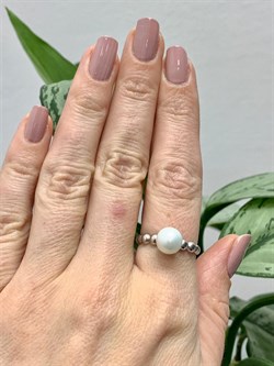 *Кольцо р.18,5 Белый Жемчуг арт. 01-0412/00ЖИ-00-774 вес 2,64 г - фото 277307