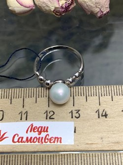 *Кольцо р.18,5 Белый Жемчуг арт. 01-0412/00ЖИ-00-774 вес 2,64 г - фото 277311