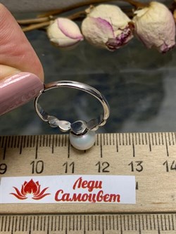 *Кольцо р.18,5 Белый Жемчуг арт. 01-0412/00ЖИ-00-774 вес 2,64 г - фото 277312