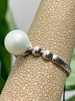 *Кольцо р.18,5 Белый Жемчуг арт. 01-0412/00ЖИ-00-774 вес 2,64 г - фото 277313