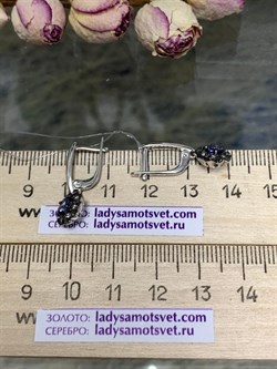 *Серьги Танзанит арт. 02-2557/00ТЗ-17-993 вес 3,46 г - фото 277357