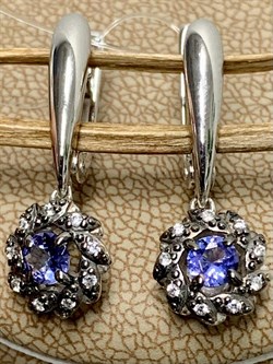 *Серьги Танзанит арт. 02-2557/00ТЗ-17-993 вес 3,46 г - фото 277359