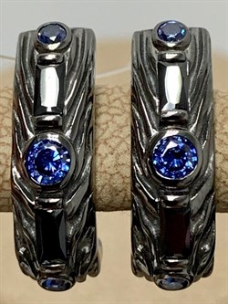 *Серьги иск Танзанит арт. 02-2468/0КЦ1-17-577 вес 4,72 г - фото 277584 *Серьги иск Танзанит арт. 02-2468/0КЦ1-17-577 вес 4,72 г - фото 277584