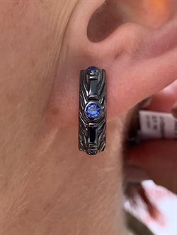 *Серьги иск Танзанит арт. 02-2468/0КЦ1-17-577 вес 4,72 г - фото 277587 *Серьги иск Танзанит арт. 02-2468/0КЦ1-17-577 вес 4,72 г - фото 277587