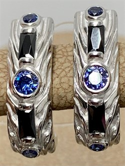 *Серьги иск Танзанит арт. 02-2468/0КЦ1-17-852 вес 4,68 г - фото 277591 *Серьги иск Танзанит арт. 02-2468/0КЦ1-17-852 вес 4,68 г - фото 277591