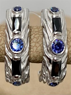 *Серьги иск Танзанит арт. 02-2468/0КЦ1-17-852 вес 4,68 г - фото 277595 *Серьги иск Танзанит арт. 02-2468/0КЦ1-17-852 вес 4,68 г - фото 277595