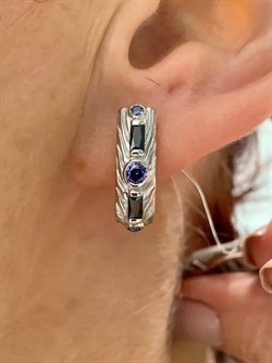 *Серьги иск Танзанит арт. 02-2468/0КЦ1-17-852 вес 4,68 г - фото 277597 *Серьги иск Танзанит арт. 02-2468/0КЦ1-17-852 вес 4,68 г - фото 277597