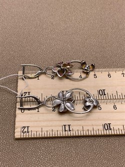 *Серьги Орхидеи Цитрин Эмаль арт. 02-4792-00-206-0200-68-354 вес 7,28 г - фото 277696