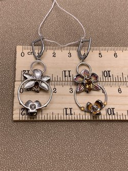 *Серьги Орхидеи Цитрин Эмаль арт. 02-4792-00-206-0200-68-354 вес 7,28 г - фото 277697