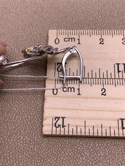 *Серьги Орхидеи Цитрин Эмаль арт. 02-4792-00-206-0200-68-354 вес 7,28 г - фото 277698