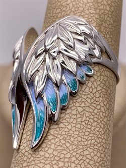 *Кольцо Крылья Ангела р.18,5 Эмаль Голубая арт. 01-5472-00-000-0200-68-116 вес 6,48 г - фото 277813 *Кольцо Крылья Ангела р.18,5 Эмаль Голубая арт. 01-5472-00-000-0200-68-116 вес 6,48 г - фото 277813