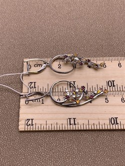 *Серьги Ветви Цитрин Гранат Родолит арт. 02-4748-00-722-0200-68-350 вес 6,46 г - фото 277857 *Серьги Ветви Цитрин Гранат Родолит арт. 02-4748-00-722-0200-68-350 вес 6,46 г - фото 277857