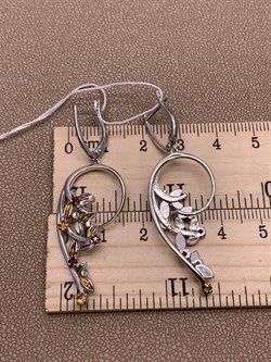 *Серьги Ветви Цитрин Гранат Родолит арт. 02-4748-00-722-0200-68-350 вес 6,46 г - фото 277858 *Серьги Ветви Цитрин Гранат Родолит арт. 02-4748-00-722-0200-68-350 вес 6,46 г - фото 277858