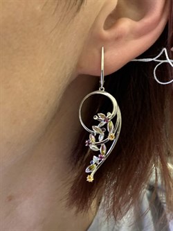 *Серьги Ветви Цитрин Гранат Родолит арт. 02-4748-00-722-0200-68-350 вес 6,46 г - фото 277862 *Серьги Ветви Цитрин Гранат Родолит арт. 02-4748-00-722-0200-68-350 вес 6,46 г - фото 277862