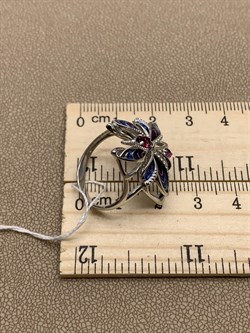 *Кольцо р. 18,5 Бабочка Гранат Родолит Эмаль арт. 01-5484-00-204-0200-69-714 вес 4,81 г - фото 277939 *Кольцо р. 18,5 Бабочка Гранат Родолит Эмаль арт. 01-5484-00-204-0200-69-714 вес 4,81 г - фото 277939