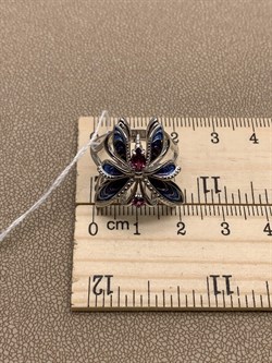 *Кольцо р. 18,5 Бабочка Гранат Родолит Эмаль арт. 01-5484-00-204-0200-69-714 вес 4,81 г - фото 277940 *Кольцо р. 18,5 Бабочка Гранат Родолит Эмаль арт. 01-5484-00-204-0200-69-714 вес 4,81 г - фото 277940