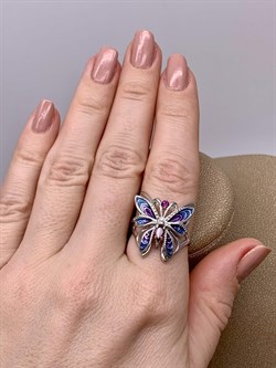 *Кольцо р. 18,5 Бабочка Гранат Родолит Эмаль арт. 01-5484-00-204-0200-69-714 вес 4,81 г - фото 277942 *Кольцо р. 18,5 Бабочка Гранат Родолит Эмаль арт. 01-5484-00-204-0200-69-714 вес 4,81 г - фото 277942