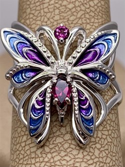 *Кольцо р. 18,5 Бабочка Гранат Родолит Эмаль арт. 01-5484-00-204-0200-69-714 вес 4,81 г - фото 277943 *Кольцо р. 18,5 Бабочка Гранат Родолит Эмаль арт. 01-5484-00-204-0200-69-714 вес 4,81 г - фото 277943