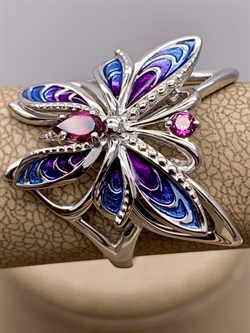 *Кольцо р. 18,5 Бабочка Гранат Родолит Эмаль арт. 01-5484-00-204-0200-69-714 вес 4,81 г - фото 277946 *Кольцо р. 18,5 Бабочка Гранат Родолит Эмаль арт. 01-5484-00-204-0200-69-714 вес 4,81 г - фото 277946