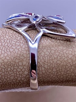 *Кольцо р.19 Бабочка Гранат Родолит Эмаль арт. 01-5484-00-204-0200-69-615 вес 4,88 г - фото 277957