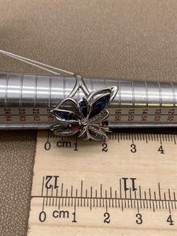 *Кольцо р.19 Бабочка Гранат Родолит Эмаль арт. 01-5484-00-204-0200-69-615 вес 4,88 г - фото 277963