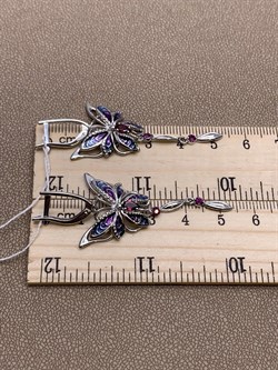 *Серьги Бабочки Гранат Родолит Эмаль арт. 02-4783-00-204-0200-69-411 вес 7,13 г - фото 277984 *Серьги Бабочки Гранат Родолит Эмаль арт. 02-4783-00-204-0200-69-411 вес 7,13 г - фото 277984