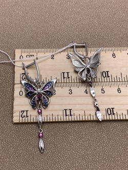 *Серьги Бабочки Гранат Родолит Эмаль арт. 02-4783-00-204-0200-69-411 вес 7,13 г - фото 277985 *Серьги Бабочки Гранат Родолит Эмаль арт. 02-4783-00-204-0200-69-411 вес 7,13 г - фото 277985