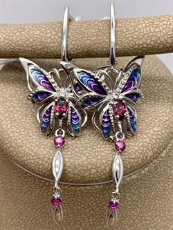 *Серьги Бабочки Гранат Родолит Эмаль арт. 02-4783-00-204-0200-69-411 вес 7,13 г - фото 277991 *Серьги Бабочки Гранат Родолит Эмаль арт. 02-4783-00-204-0200-69-411 вес 7,13 г - фото 277991