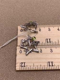 *Серьги Звёзды Хризолит арт. 02-4723-00-205-0200-69-951 вес 4,31 г - фото 277994 *Серьги Звёзды Хризолит арт. 02-4723-00-205-0200-69-951 вес 4,31 г - фото 277994