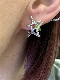 *Серьги Звёзды Хризолит арт. 02-4723-00-205-0200-69-951 вес 4,31 г - фото 277998 *Серьги Звёзды Хризолит арт. 02-4723-00-205-0200-69-951 вес 4,31 г - фото 277998