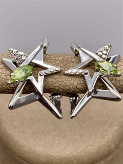 *Серьги Звёзды Хризолит арт. 02-4723-00-205-0200-69-951 вес 4,31 г - фото 278001 *Серьги Звёзды Хризолит арт. 02-4723-00-205-0200-69-951 вес 4,31 г - фото 278001